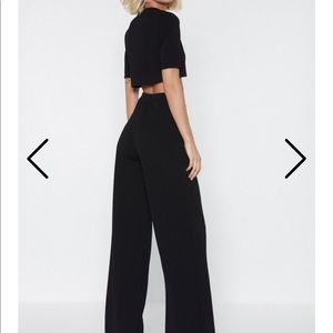 Nasty Gal Crop Top and Wide Pant Set